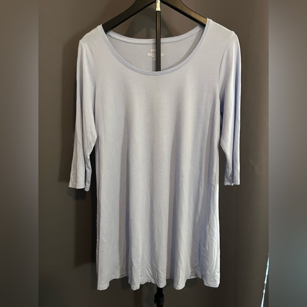J. Jill Soft Light Blue Prima 3/4 Sleeve Scoop Neck Tea